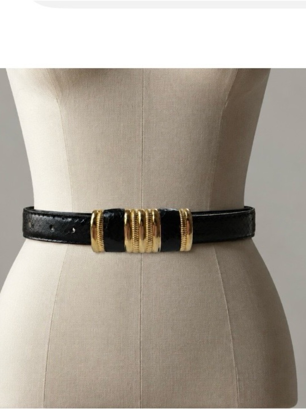 Vintage Gold Tone Snakeskin Belt Morgan Taylor Glam 80’s Adjustable Size S/31